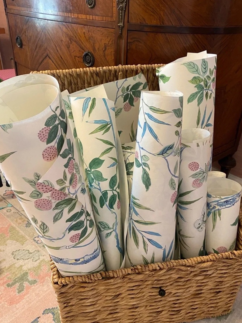 Botanical Leaf & Berry Wallpaper Roll - Cream Background
